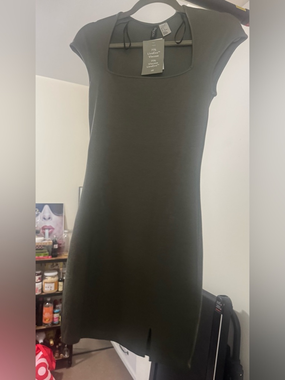 H&M Olive Mini Dress with Slit